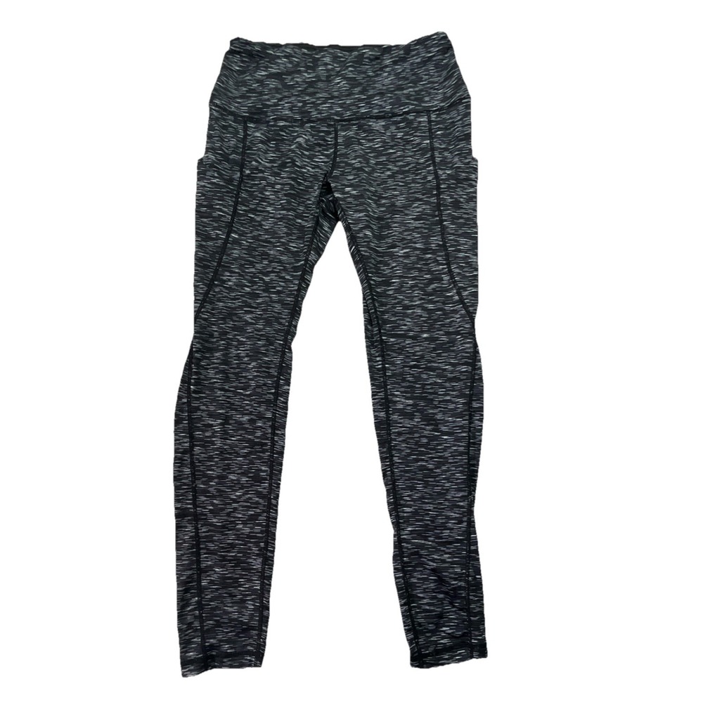 ODODOS Black Gray Space Dye High Rise Ankle Leggings Women's M 27" Stretch
